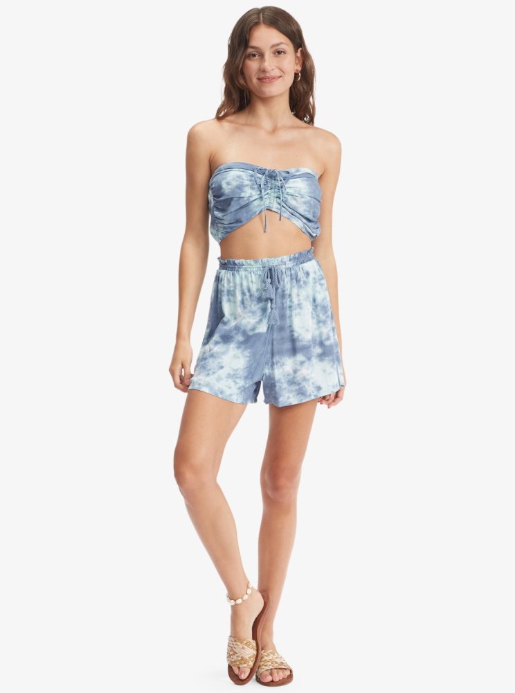 Shorts Roxy Happiness Awaits Beach Bleu Femme | XQX-91126981