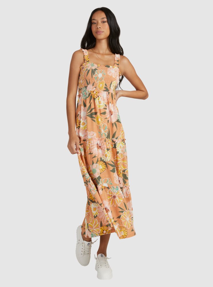 Peignoir Roxy Sunnier Shores Woven Maxi Orange Femme | TJG-57674989