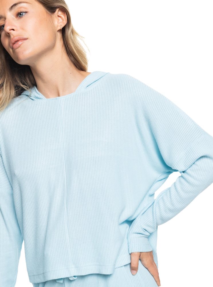 Sweat à Capuche Roxy Sunday Morning Bleu Femme | TUD-62450597