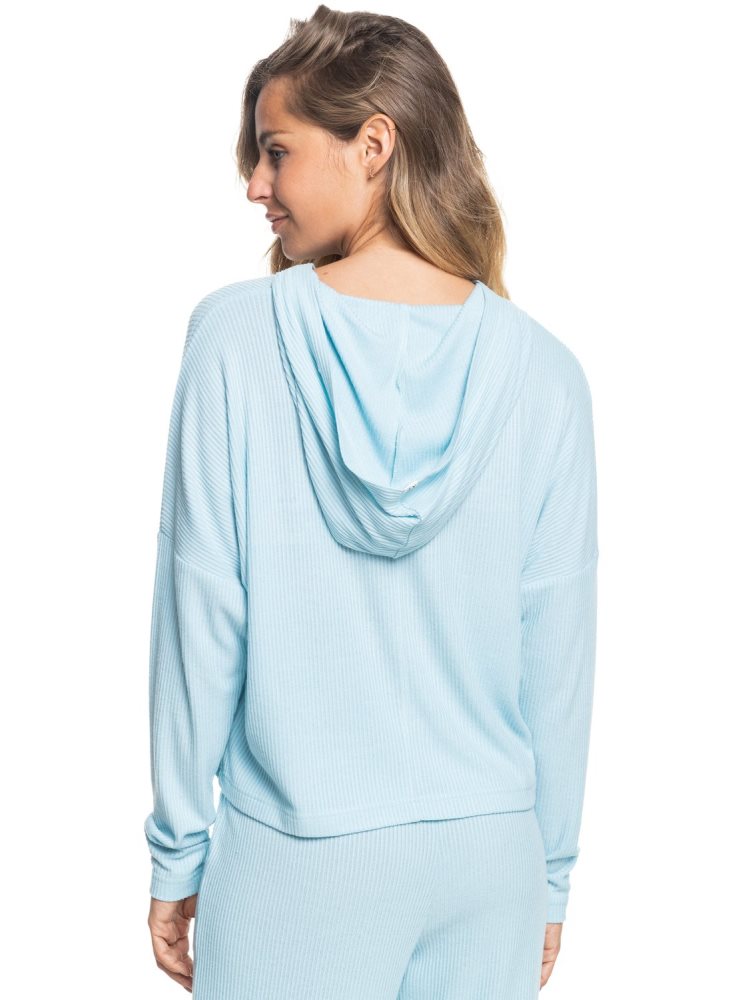 Sweat à Capuche Roxy Sunday Morning Bleu Femme | TUD-62450597