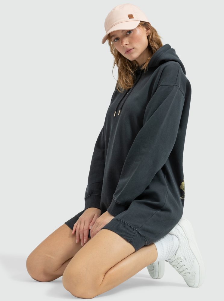 Peignoir Roxy Surfing Oversized Sweatshirt Grise Foncé Femme | MSX-42505504