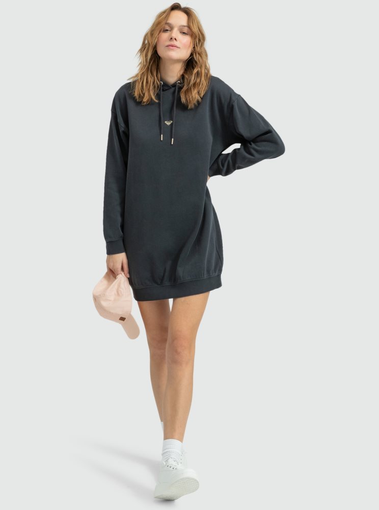 Peignoir Roxy Surfing Oversized Sweatshirt Grise Foncé Femme | MSX-42505504