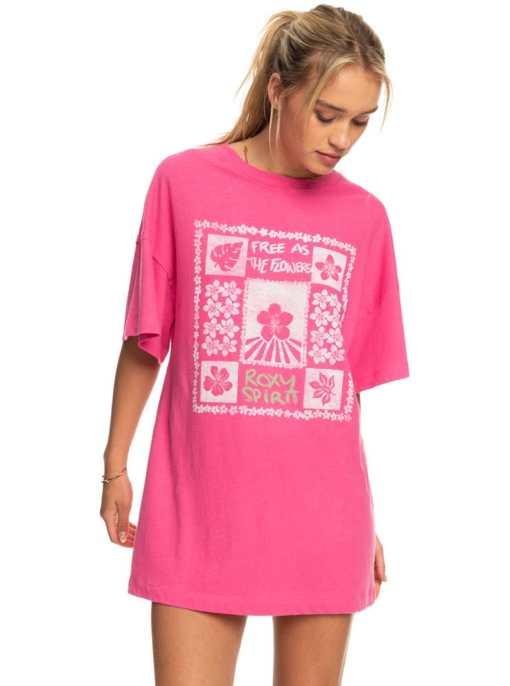 T Shirts Roxy Sweet Janis Oversized Rose Femme | PBX-07044097