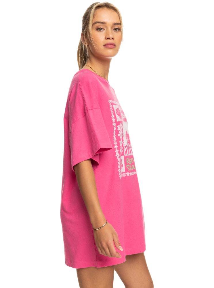 T Shirts Roxy Sweet Janis Oversized Rose Femme | PBX-07044097