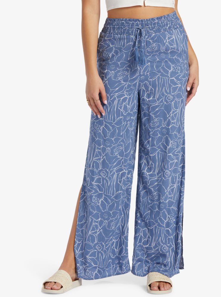 Pantalon Roxy Tropical Rhythm Beachy Bleu Femme | UZE-99212042