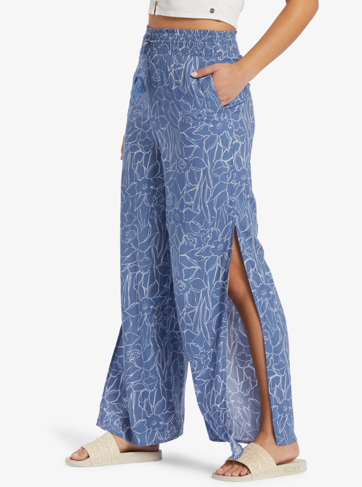 Pantalon Roxy Tropical Rhythm Beachy Bleu Femme | UZE-99212042