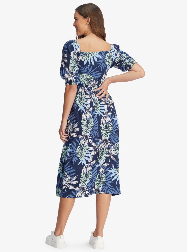 Peignoir Roxy Evening Delight Midi Indigo Femme | MFX-39150701