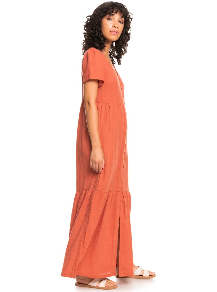 Peignoir Roxy Calinia Lights Woven Maxi Orange Femme | QCE-35611912