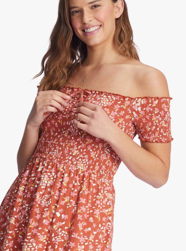 Peignoir Roxy At The Same Time Off-The-Shoulder Rouge Femme | DPA-21934957