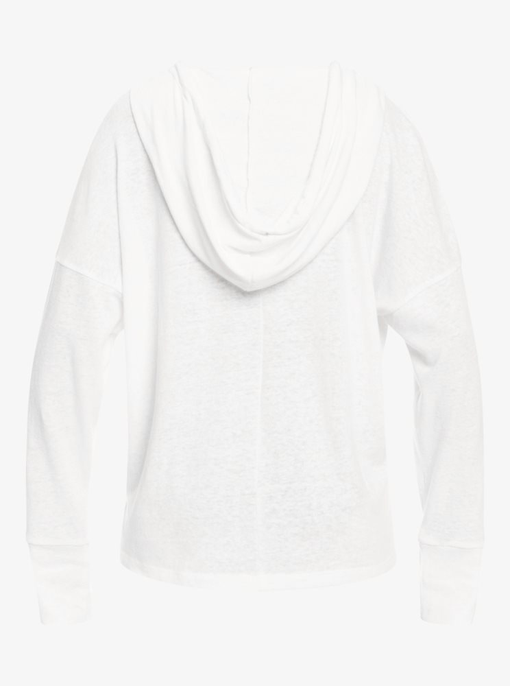 Sweat à Capuche Roxy Paddle Out Blanche Femme | DRP-19277404