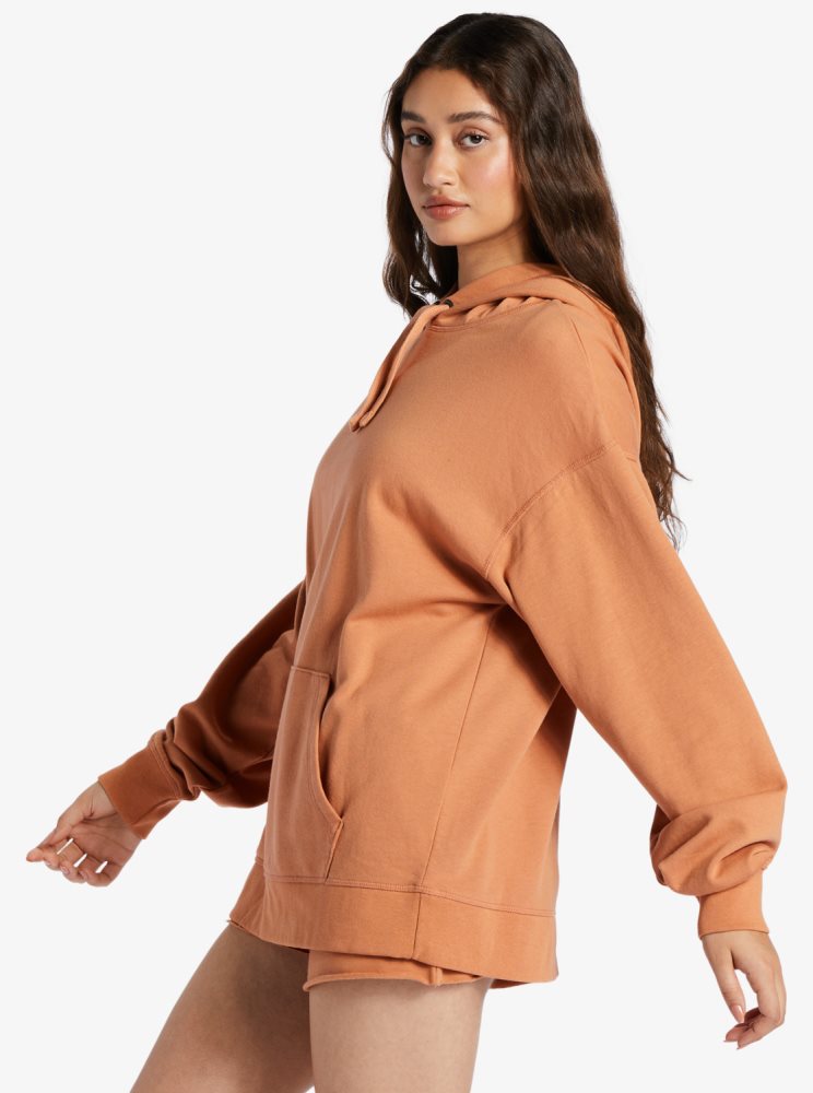 Sweat à Capuche Roxy Shoreside Oversized Orange Femme | EDW-48669233