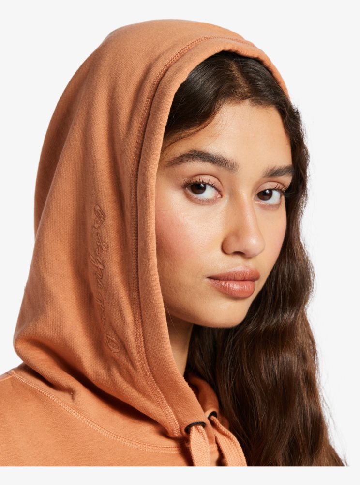 Sweat à Capuche Roxy Shoreside Oversized Orange Femme | EDW-48669233