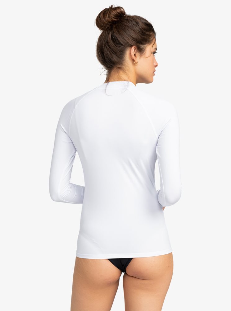 Rashguards Roxy Whole Hearted Long Sleeve UPF 50 Blanche Femme | MKS-46522413