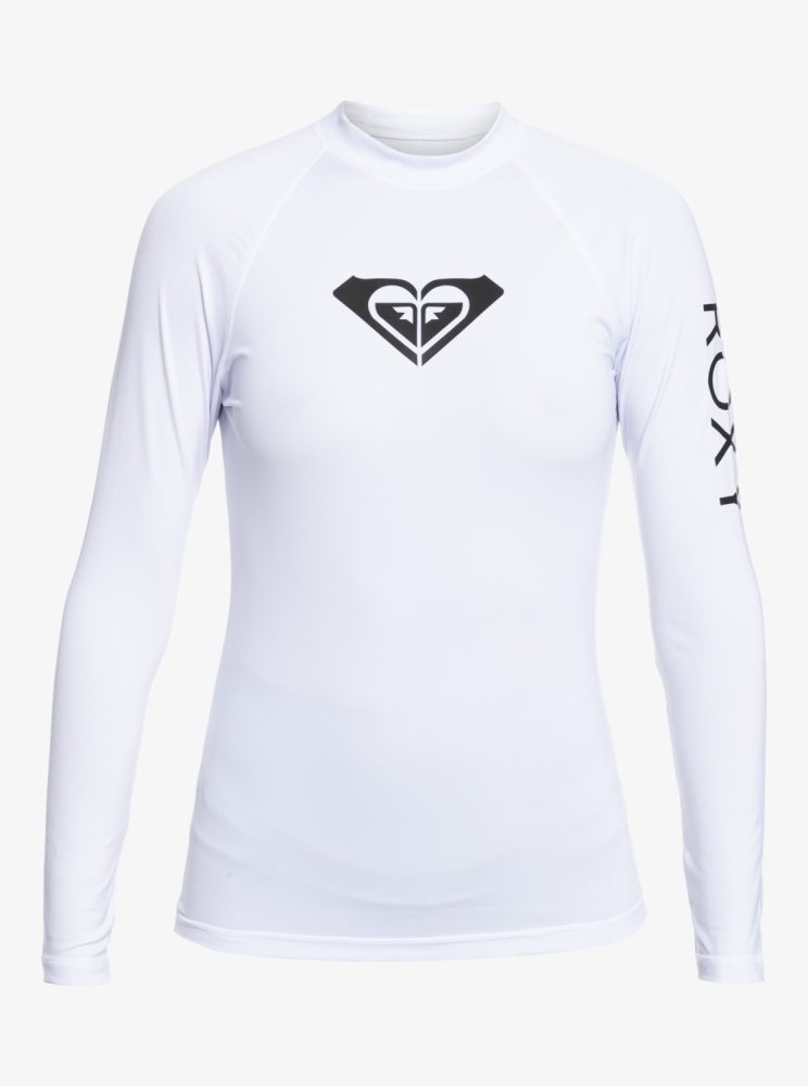 Rashguards Roxy Whole Hearted Long Sleeve UPF 50 Blanche Femme | MKS-46522413