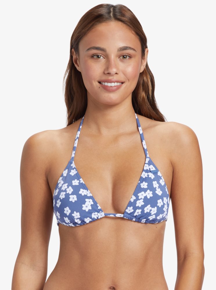 Hauts De Bikini Roxy Floral Delight Tiki Tri Bleu Femme | VAM-21662064