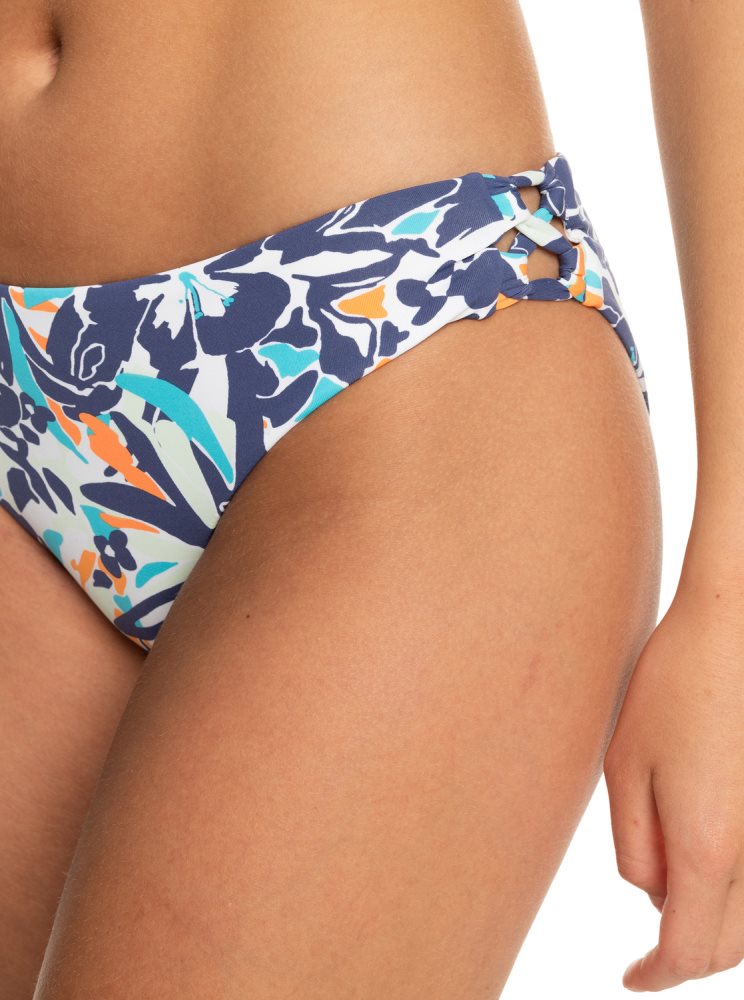 Bas De Bikini Roxy Printed Beach Classics Hipster Bleu Femme | FWM-00639257