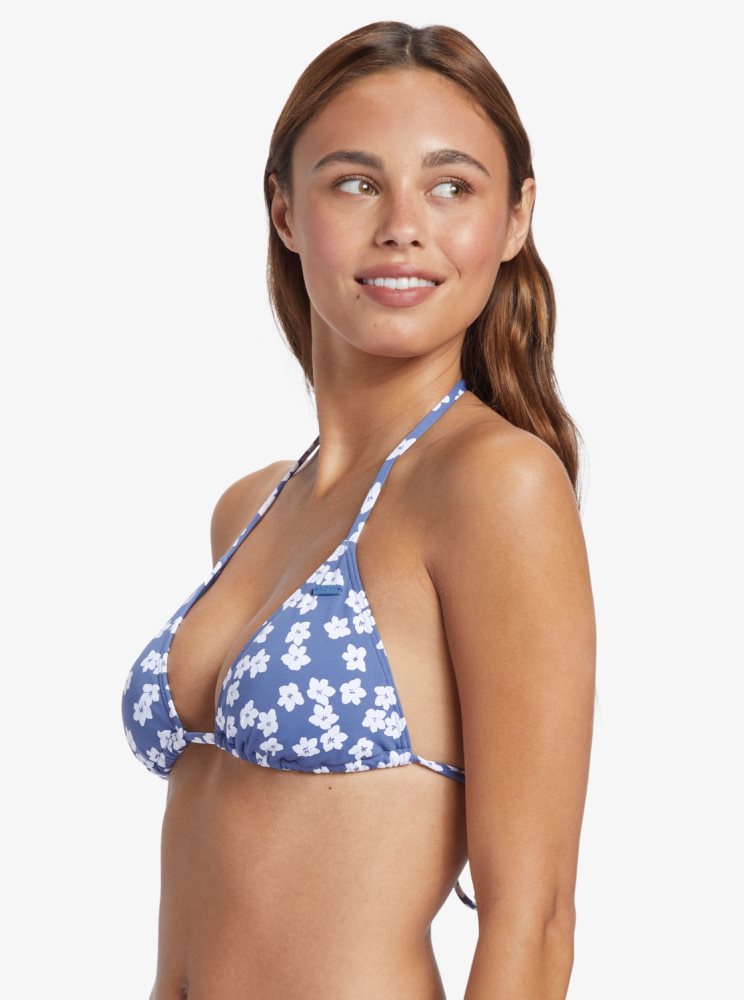 Hauts De Bikini Roxy Floral Delight Tiki Tri Bleu Femme | VAM-21662064