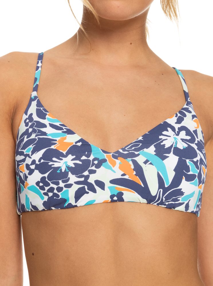 Hauts De Bikini Roxy Printed Beach Classics Athlétiques Triangle Bleu Femme | RKU-80872920