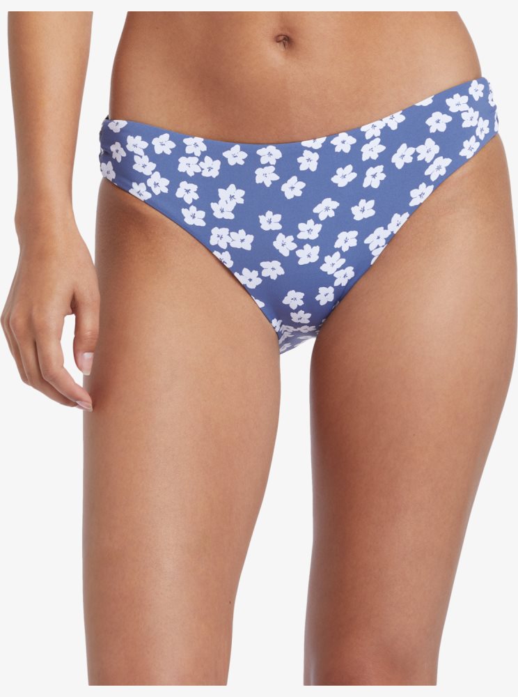 Bas De Bikini Roxy Printed Beach Classics Hipster Bleu Femme | ZFO-96359020