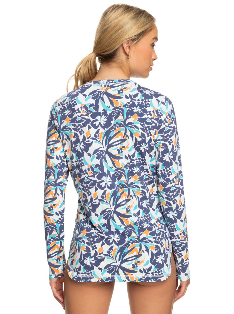 Rashguards Roxy Sea Skippin Long Sleeve UPF 50 Bleu Femme | CLS-88489512