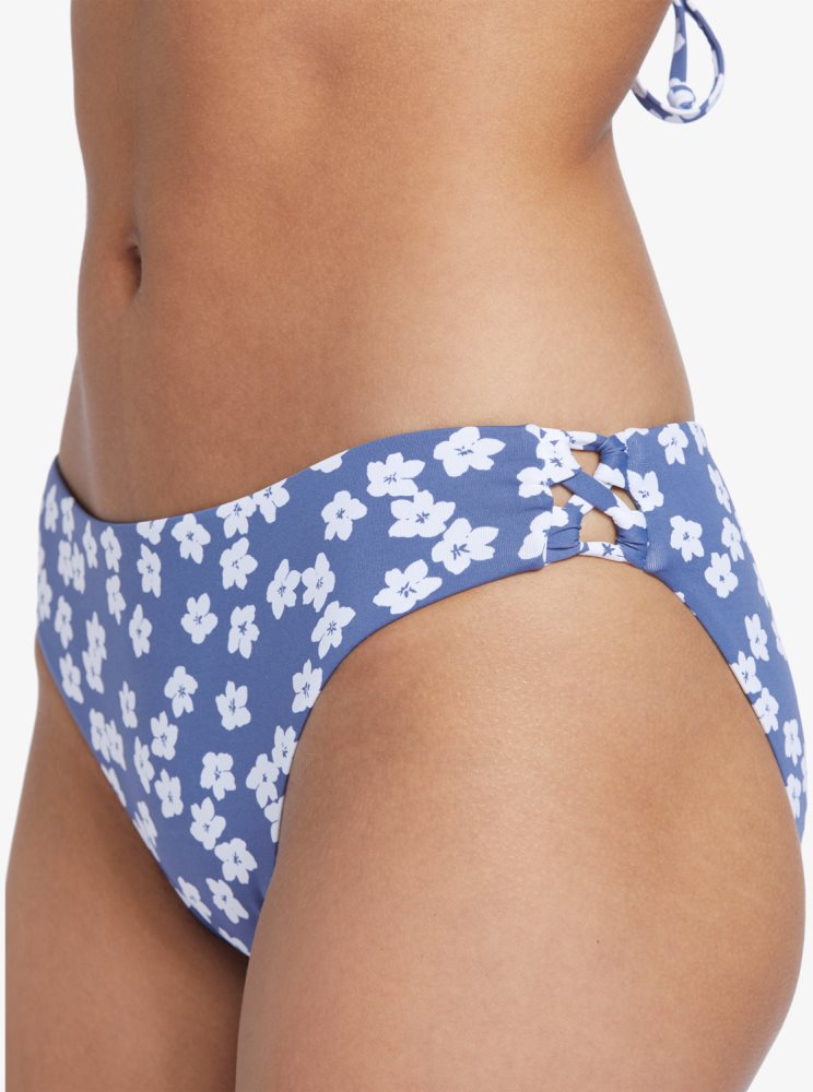 Bas De Bikini Roxy Printed Beach Classics Hipster Bleu Femme | ZFO-96359020