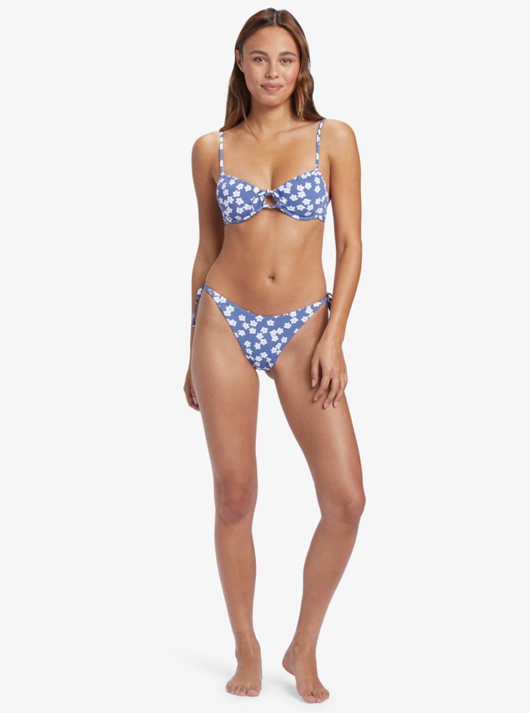 Bas De Bikini Roxy Palm Cruz Cheeky Bleu Femme | JPC-26803003