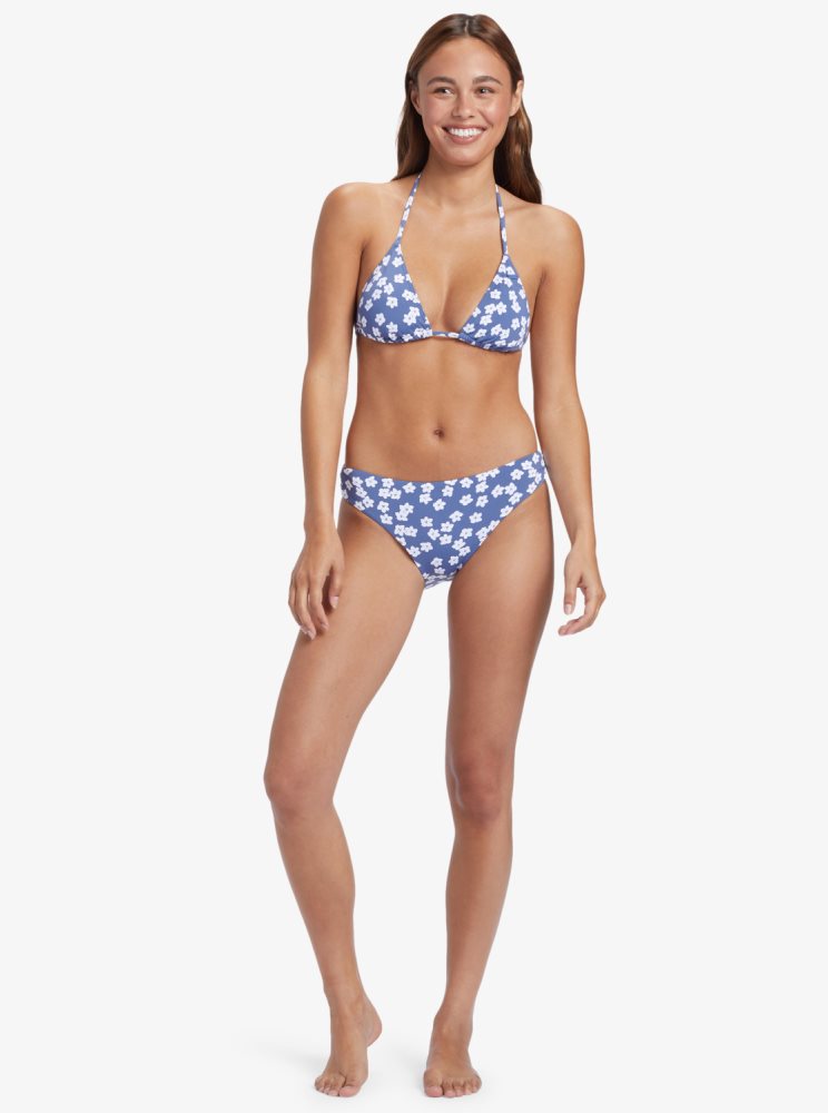 Bas De Bikini Roxy Printed Beach Classics Hipster Bleu Femme | ZFO-96359020