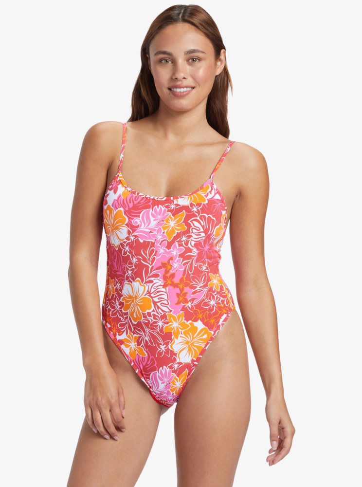 Maillots De Bain Roxy Sea Spray Rouge Jaune Femme | WCX-17887953