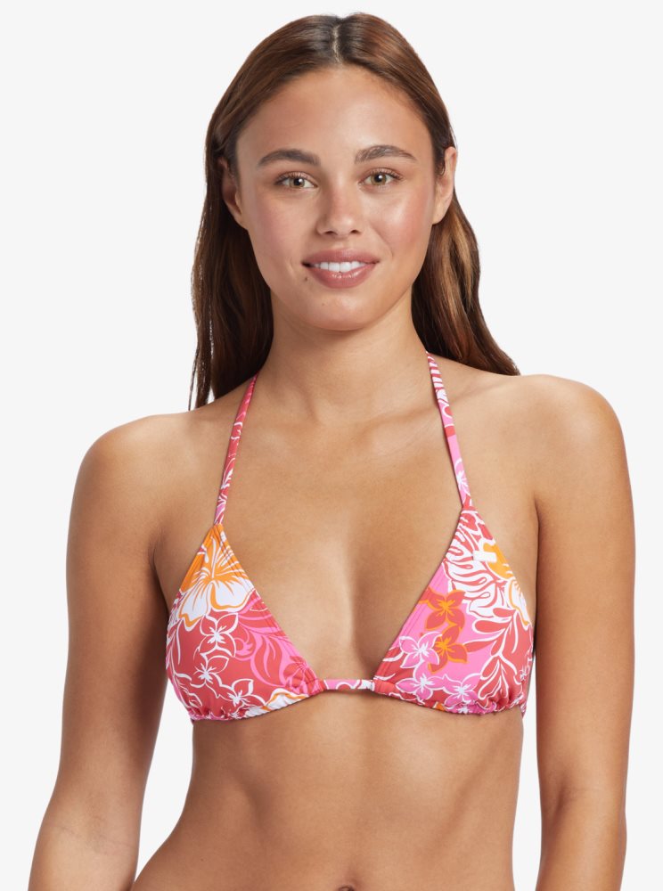 Hauts De Bikini Roxy Sea Spray Tiki Tri Rouge Jaune Femme | KKU-17303833