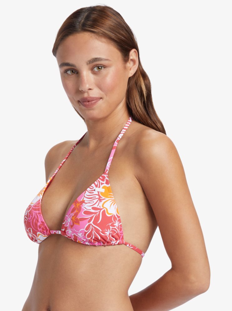 Hauts De Bikini Roxy Sea Spray Tiki Tri Rouge Jaune Femme | KKU-17303833