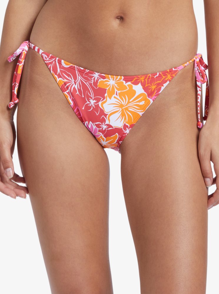 Bas De Bikini Roxy Sea Spray Tie Side Rouge Jaune Femme | QWI-91987576