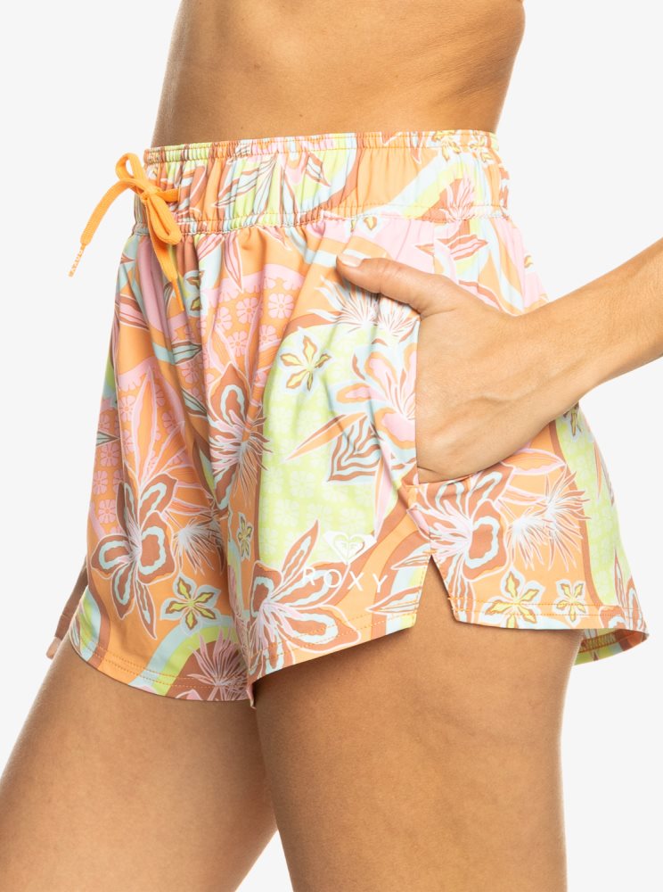 Shorts De Bain Roxy New Mode Orange Femme | KKB-96009320