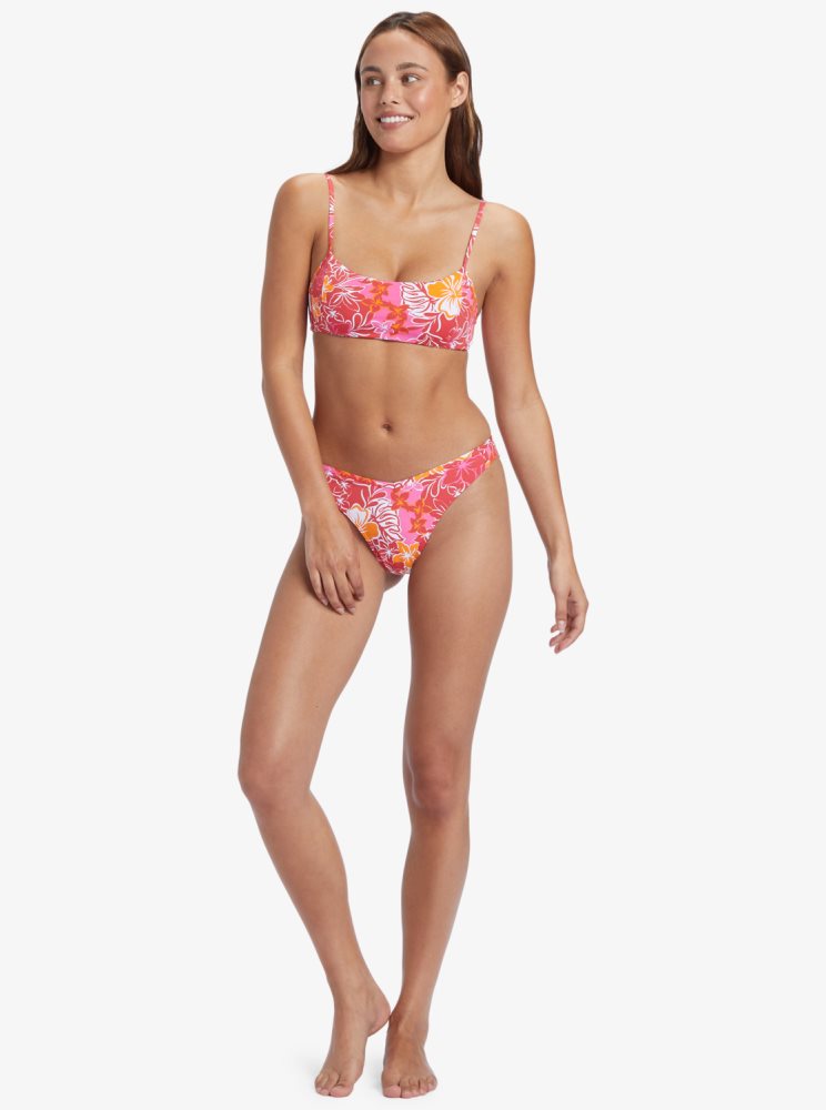 Bas De Bikini Roxy Sea Spray Cheeky Rouge Jaune Femme | IFK-88482223