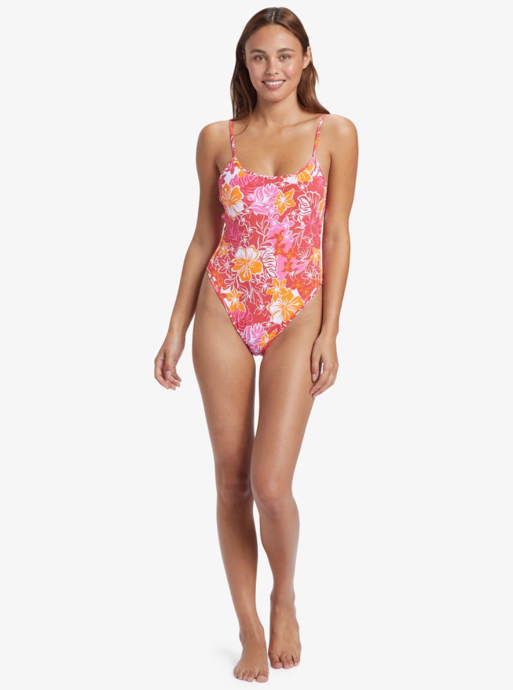 Maillots De Bain Roxy Sea Spray Rouge Jaune Femme | WCX-17887953