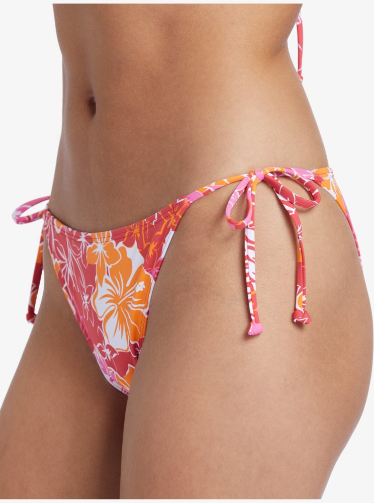 Bas De Bikini Roxy Sea Spray Tie Side Rouge Jaune Femme | QWI-91987576