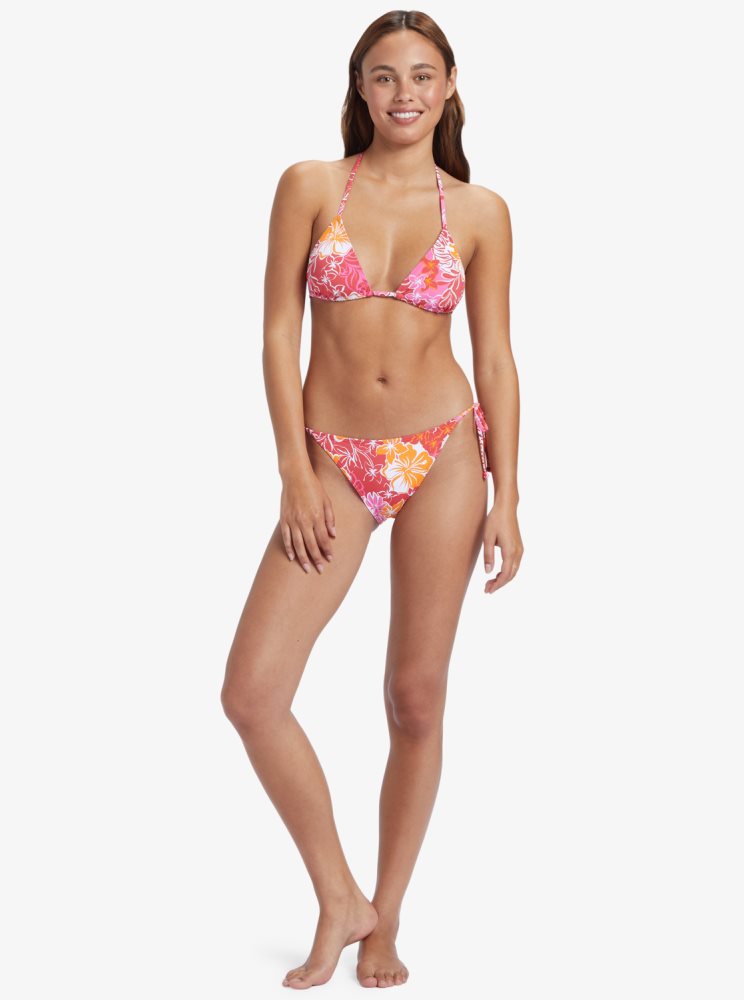 Bas De Bikini Roxy Sea Spray Tie Side Rouge Jaune Femme | QWI-91987576