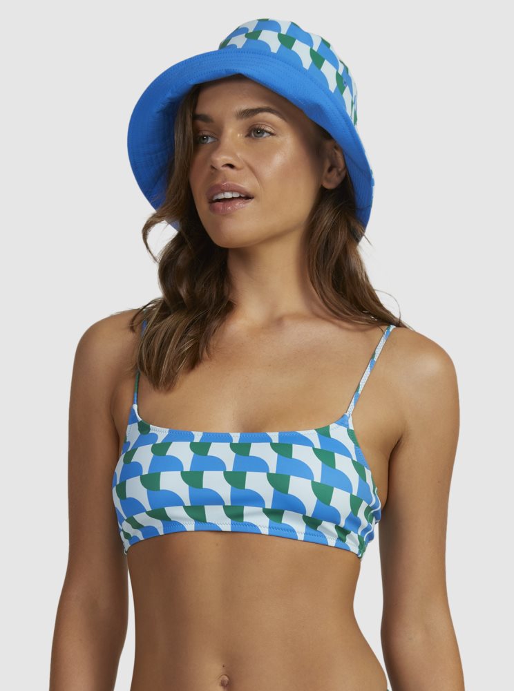 Bikini Roxy Geo Vibe Bralette Set Bleu Femme | ATT-39329408