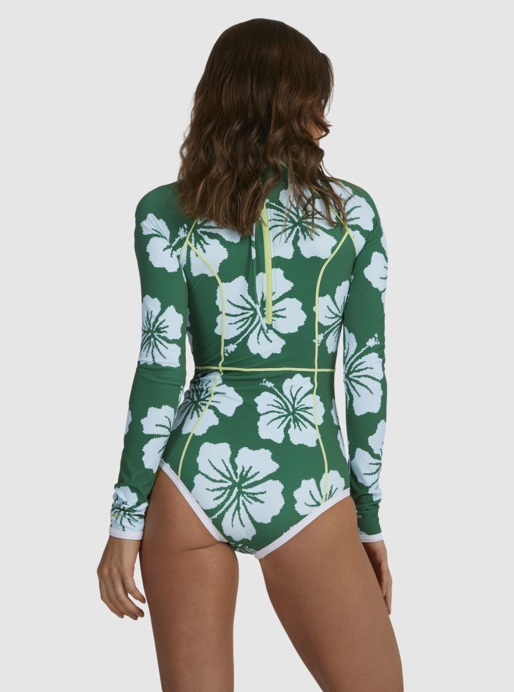 Maillots De Bain Roxy Digi High Long Sleeve Vert Femme | NIV-71708359