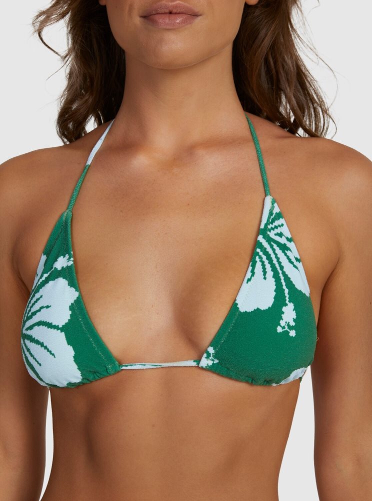 Hauts De Bikini Roxy Digi High Tiki Triangle Vert Femme | BBE-39406478