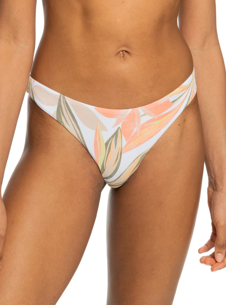 Bas De Bikini Roxy Printed Beach Classics Mini Blanche Femme | GQM-50707199