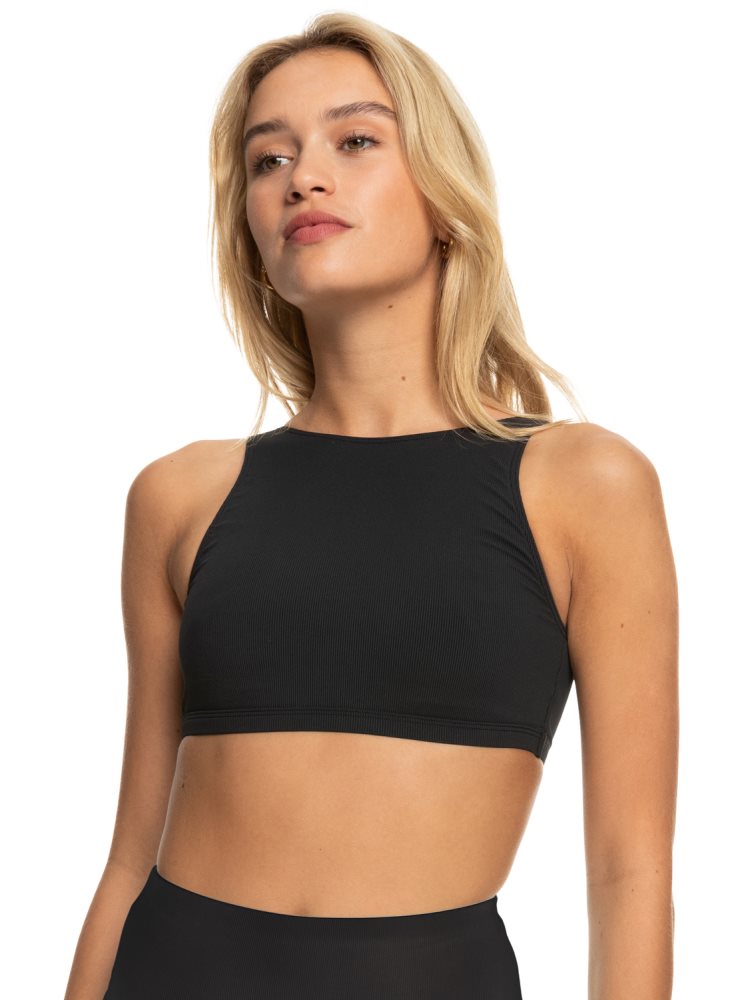 Hauts De Bikini Roxy Pro The Pop Up Crop Grise Foncé Femme | VMK-81622086