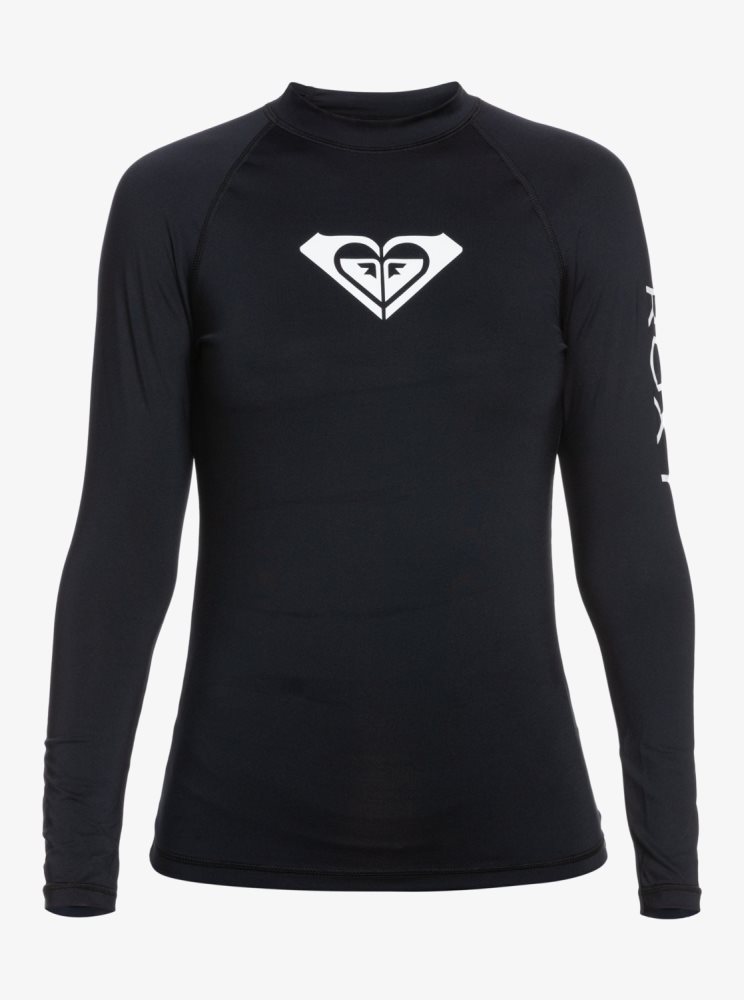 Rashguards Roxy Whole Hearted Long Sleeve UPF 50 Grise Foncé Femme | MOT-14270447