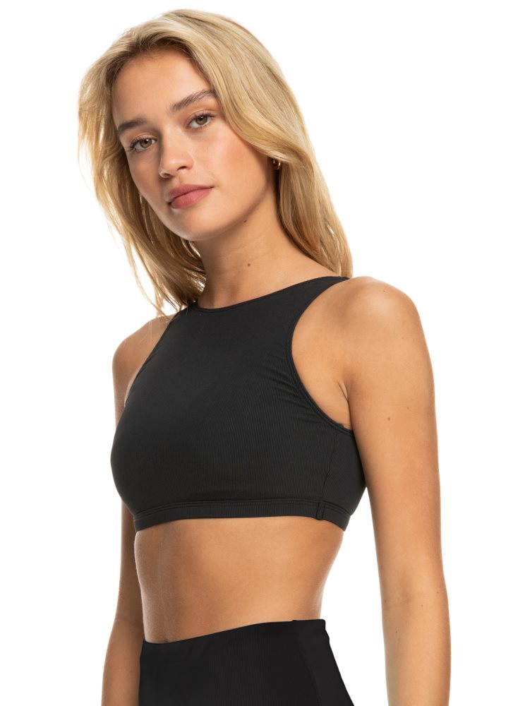 Hauts De Bikini Roxy Pro The Pop Up Crop Grise Foncé Femme | VMK-81622086