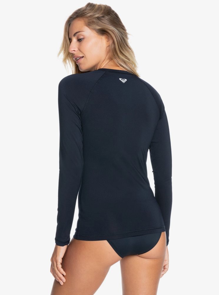 Rashguards Roxy Essentials UPF 50 Long Sleeve Front Zip Grise Foncé Femme | ZGG-86418682