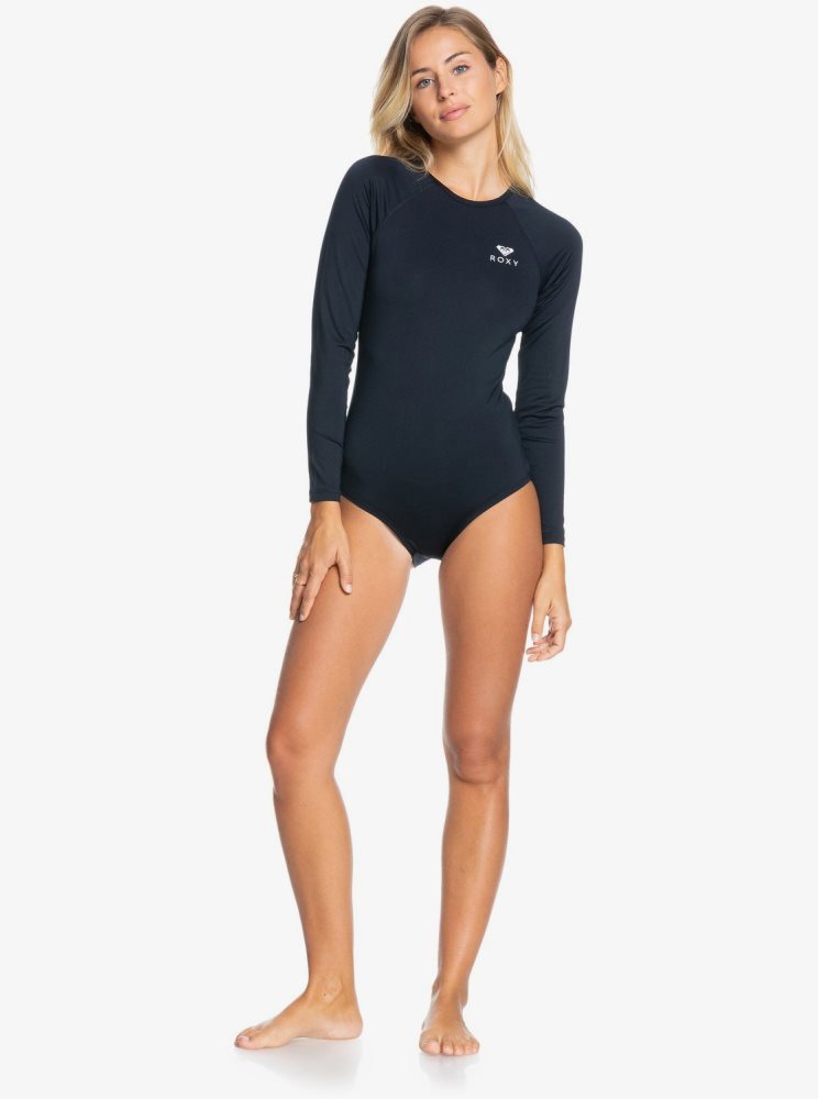 Maillots De Bain Roxy Essentials Long Sleeve Grise Foncé Femme | DCI-37614857