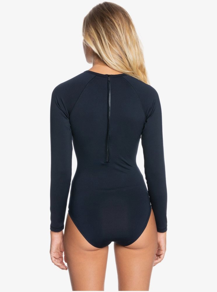 Maillots De Bain Roxy Essentials Long Sleeve Grise Foncé Femme | DCI-37614857