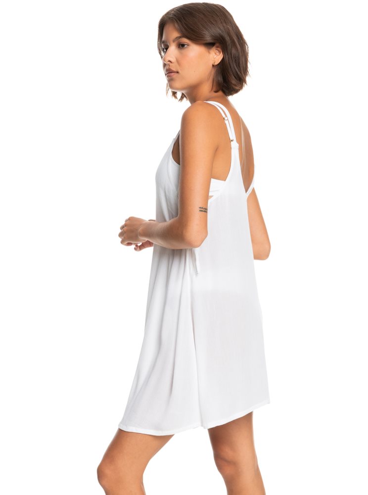 Peignoir Roxy Beachy Vibes Solid Beach Cover-Up Blanche Femme | CLQ-42268245