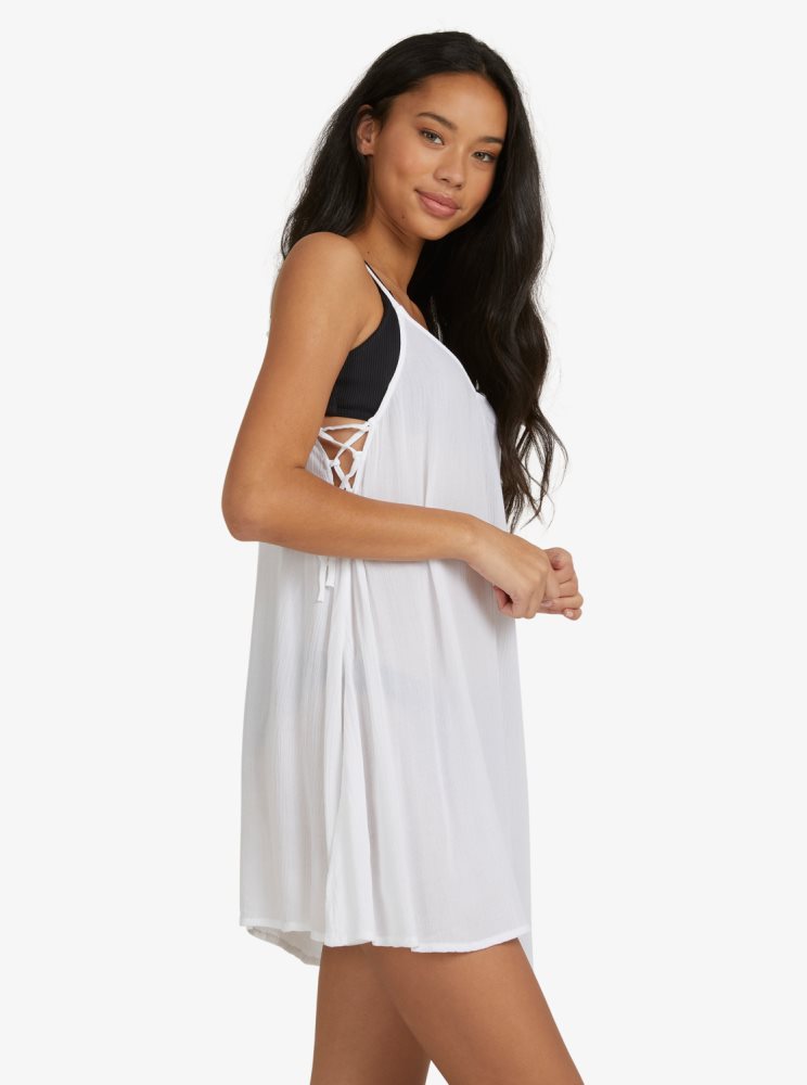 Peignoir Roxy Beachy Vibes Solid Beach Cover-Up Blanche Femme | CLQ-42268245