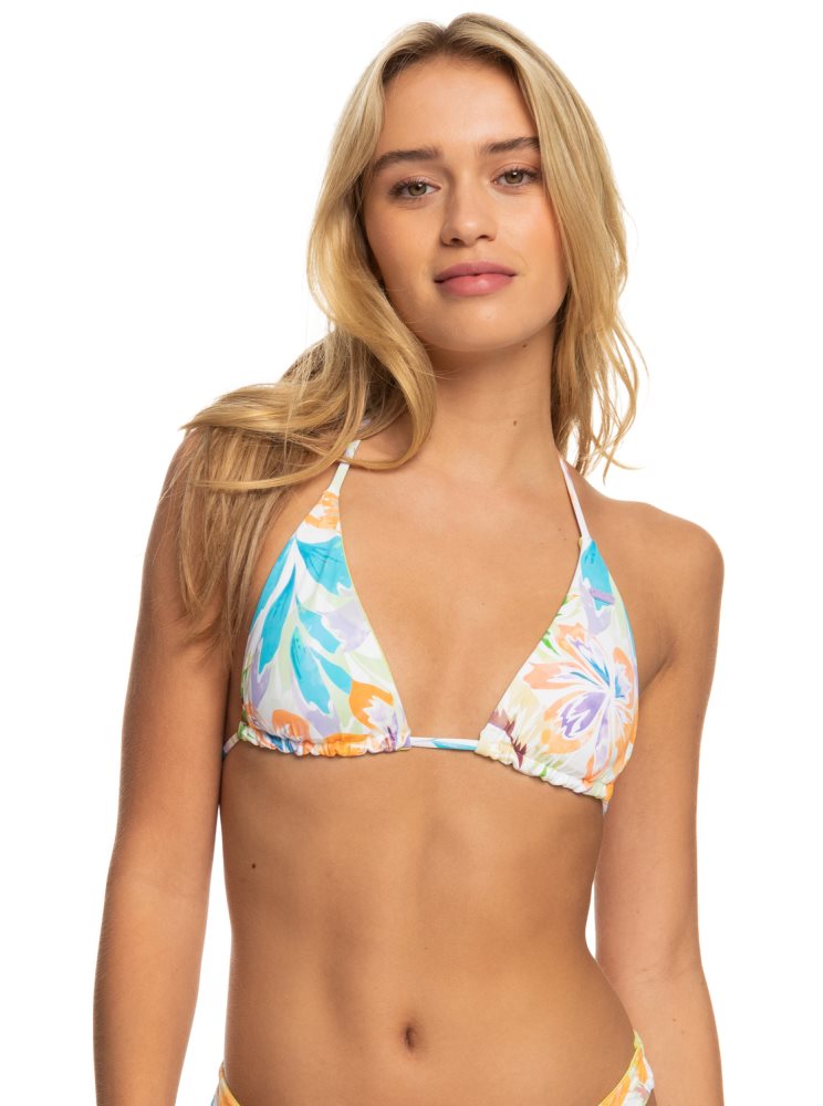 Hauts De Bikini Roxy Retro Revo Reversible Tiki Triangle Blanche Femme | CFS-38980000