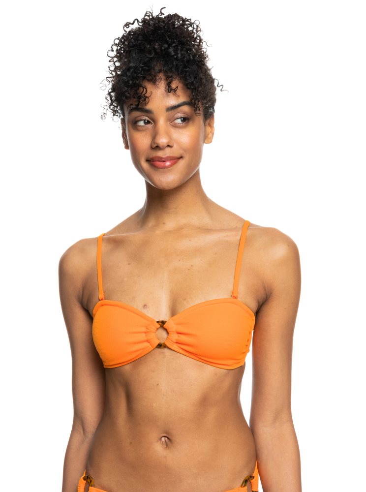 Hauts De Bikini Roxy Color Jam Bandeau Jaune Femme | NHP-17357534